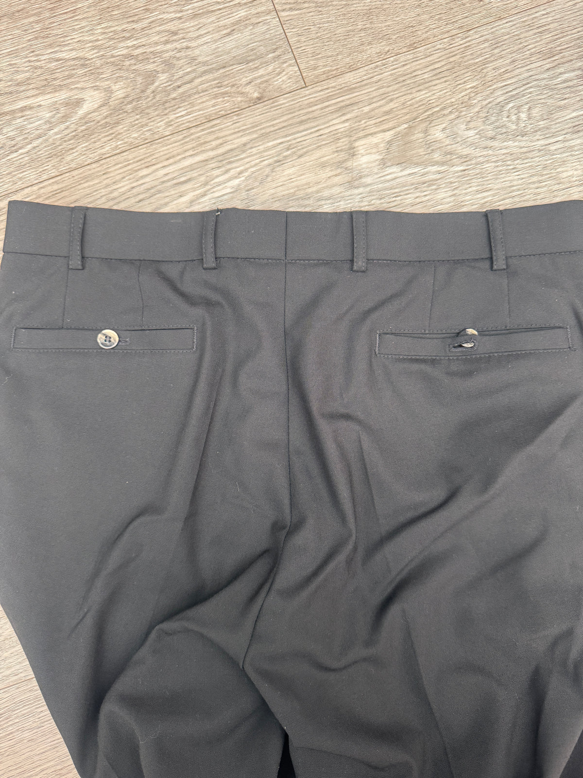 Meyer Roma Mens Trousers W36 L34 Black Smart Formal Regular Fit