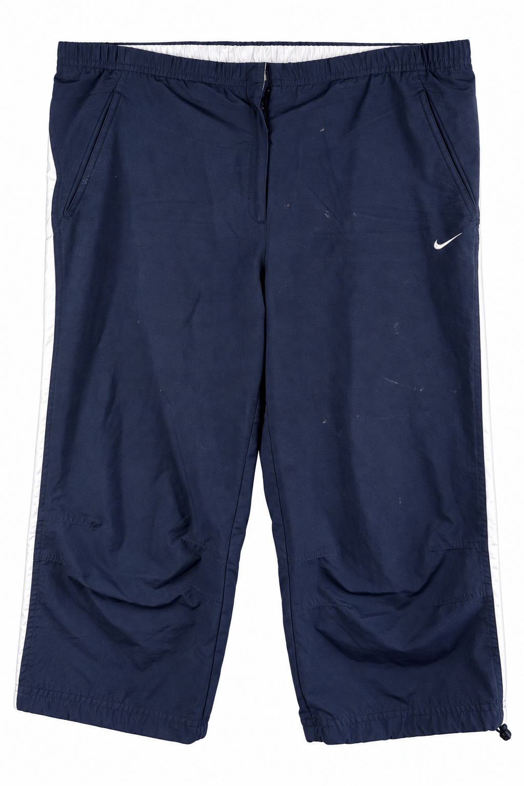Nike Air Mens XL Navy 3/4 Track Pants Cropped Trousers Y2K Retro Swoosh