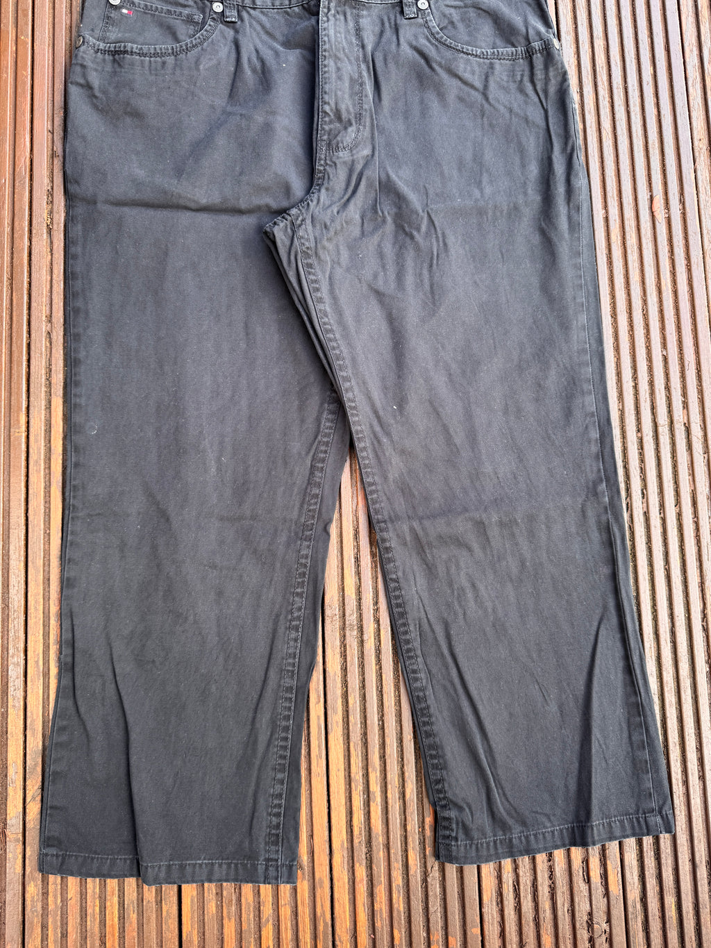 Tommy Hilfiger Mens Black Jeans W36 L30 Straight Leg Denim Trousers