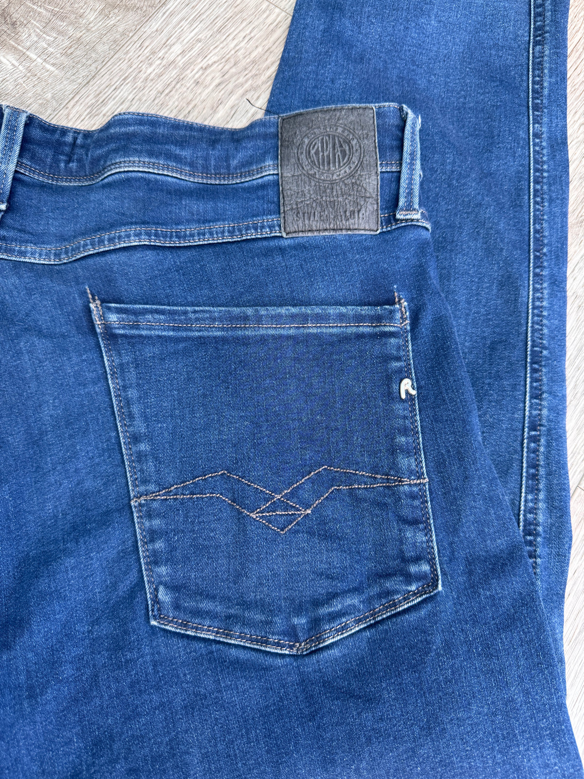 Replay Anbass Mens Slim Fit Stretch Jeans W36 L30 Blue Denim