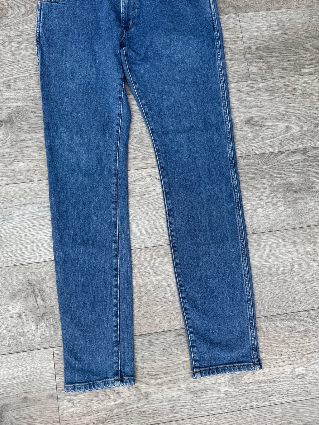 Wrangler Bryson Mens Jeans W33 L34 Blue Denim Skinny Fit Stretch