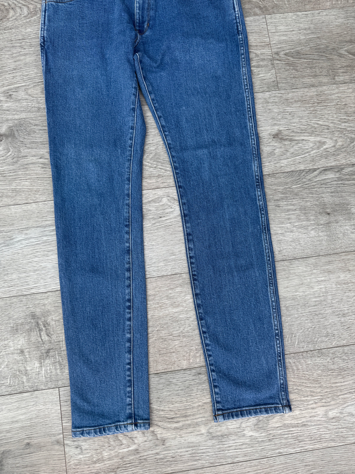 Wrangler Bryson Mens Jeans W33 L34 Blue Denim Skinny Fit Stretch
