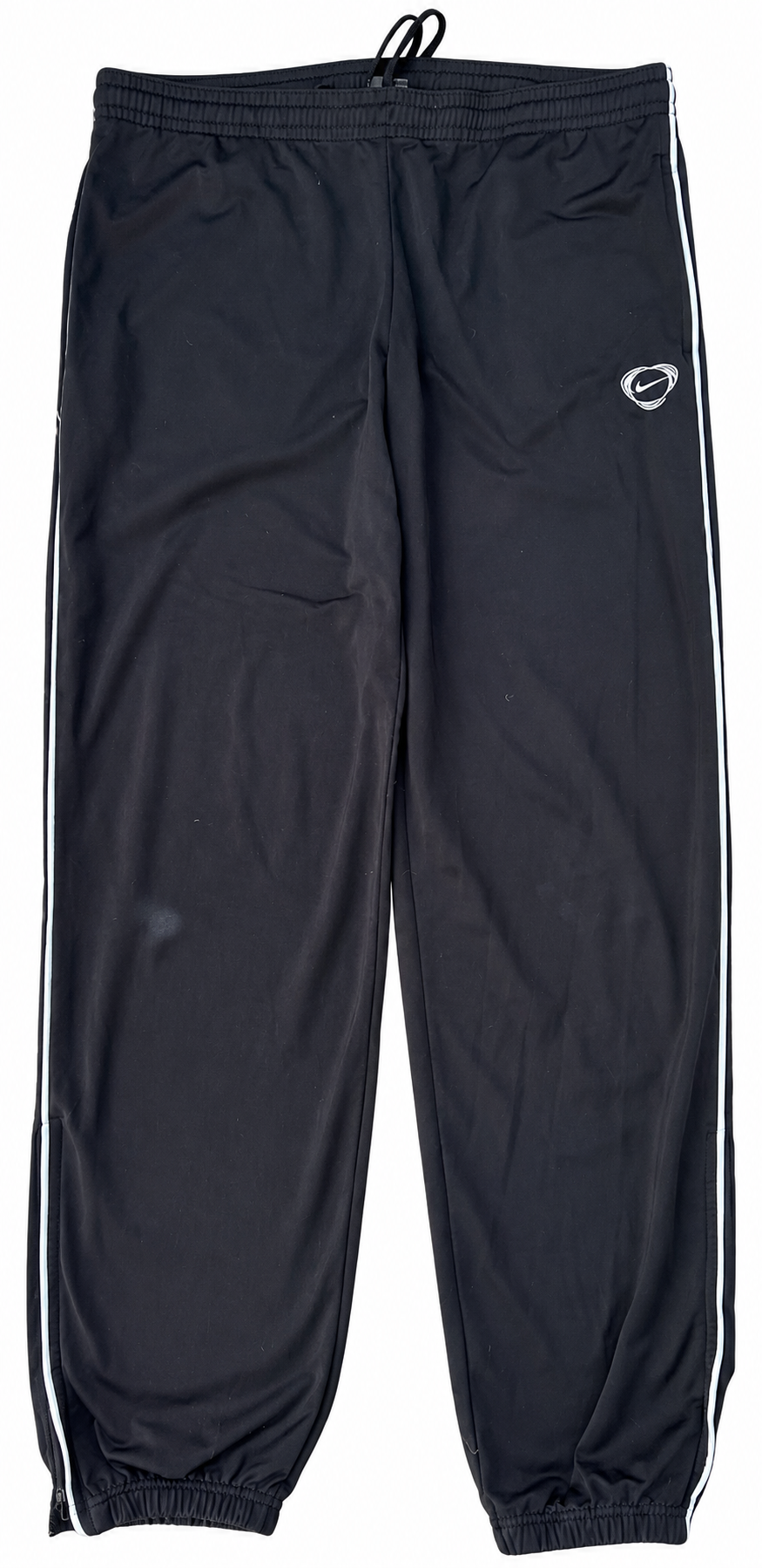 Vintage Nike Track Pants Mens Medium Black White Swoosh Joggers 90s Y2K
