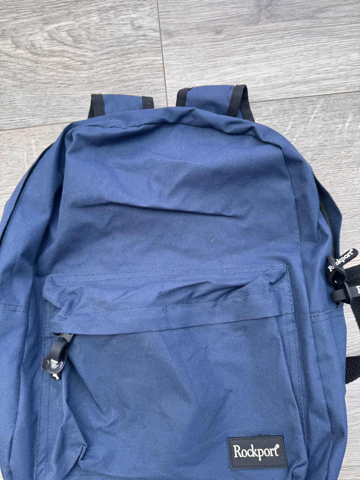 Rockport Backpack Navy Blue Rucksack Travel Work School Bag Zip Pockets