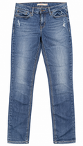 Levi’s 711 Skinny Jeans Womens W28 L30 Blue Stretch Denim Distressed Slim Fit