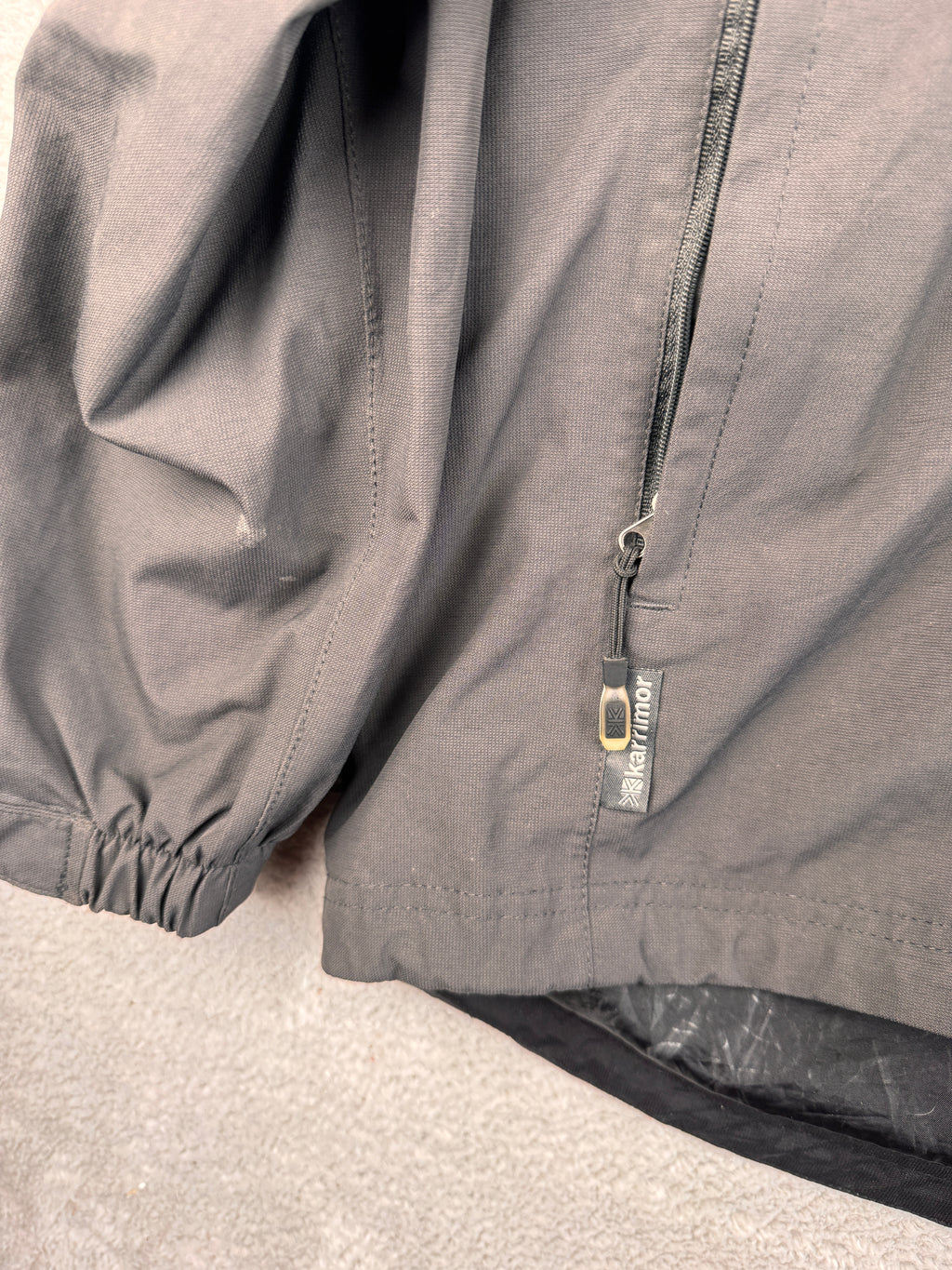 Karrimor Mens Waterproof Jacket Small Grey Black Hooded Outdoor Hiking Coat