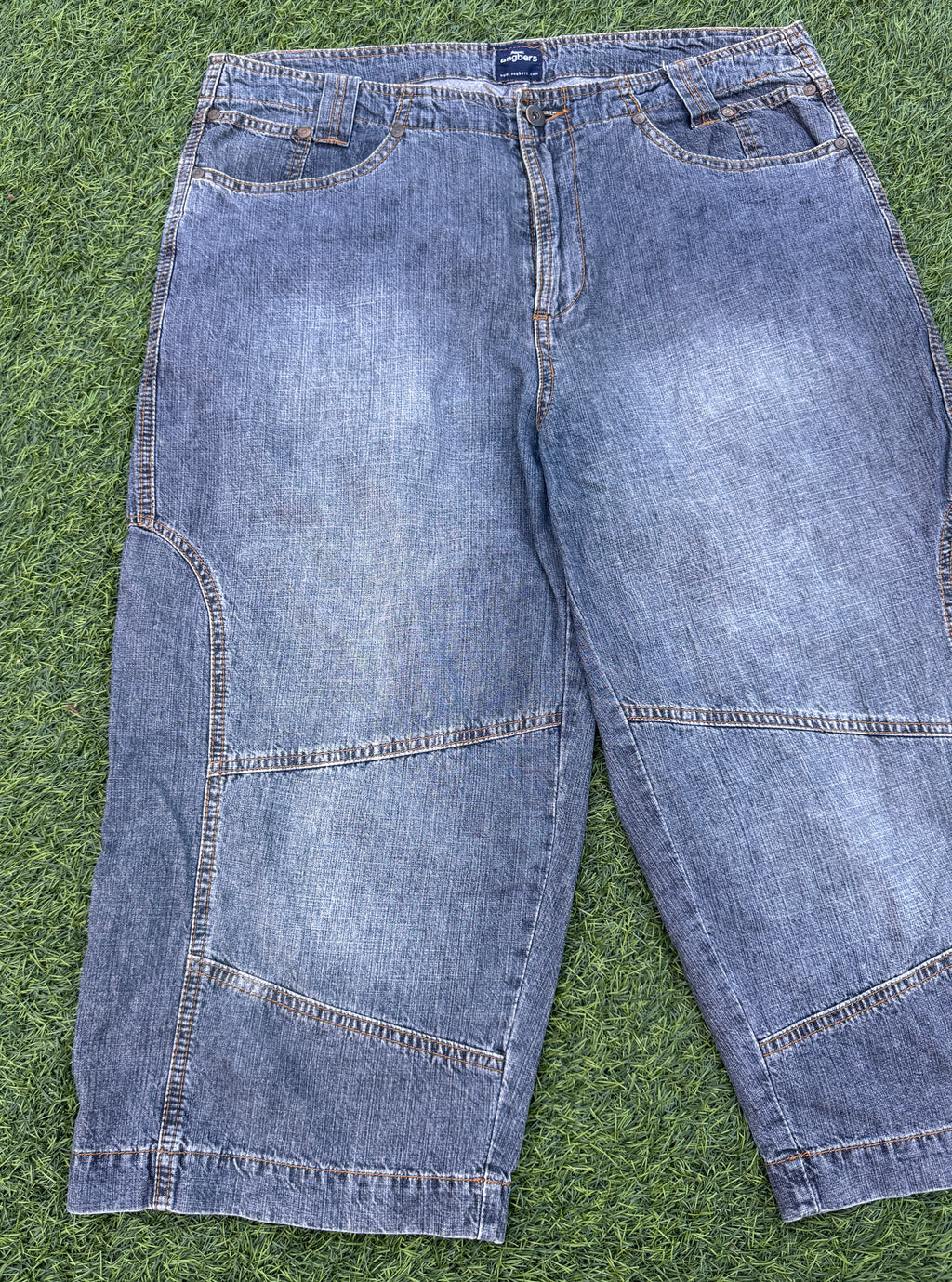 Engbers Mens Denim Shorts W36 Blue Wash Long Baggy Bermuda Jorts Y2K