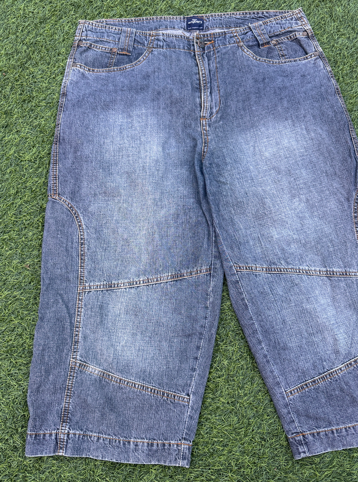 Engbers Mens Denim Shorts W36 Blue Wash Long Baggy Bermuda Jorts Y2K