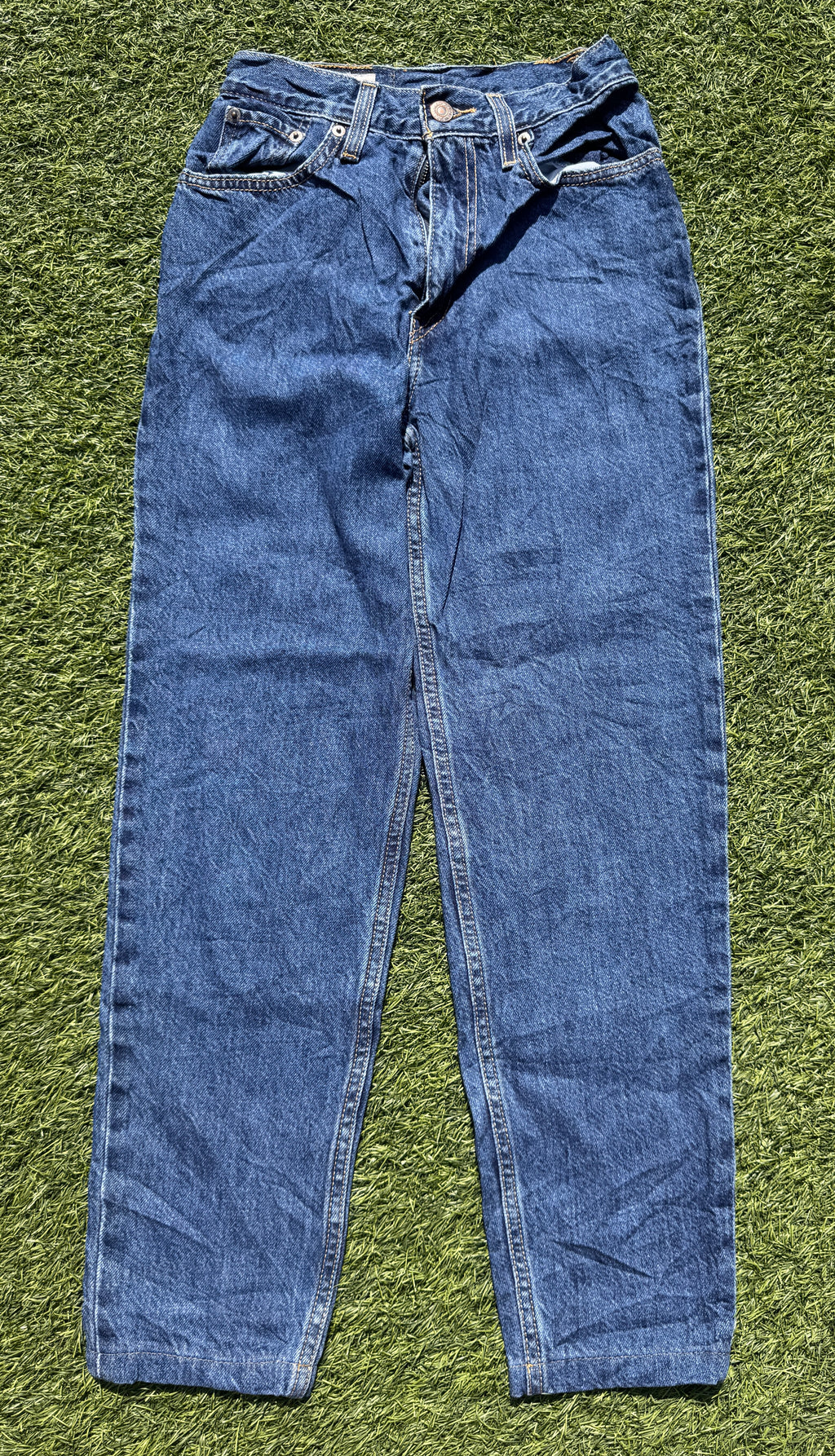 Levis Premium Womens Jeans W27 L30 Blue Denim Straight Leg High Rise 501