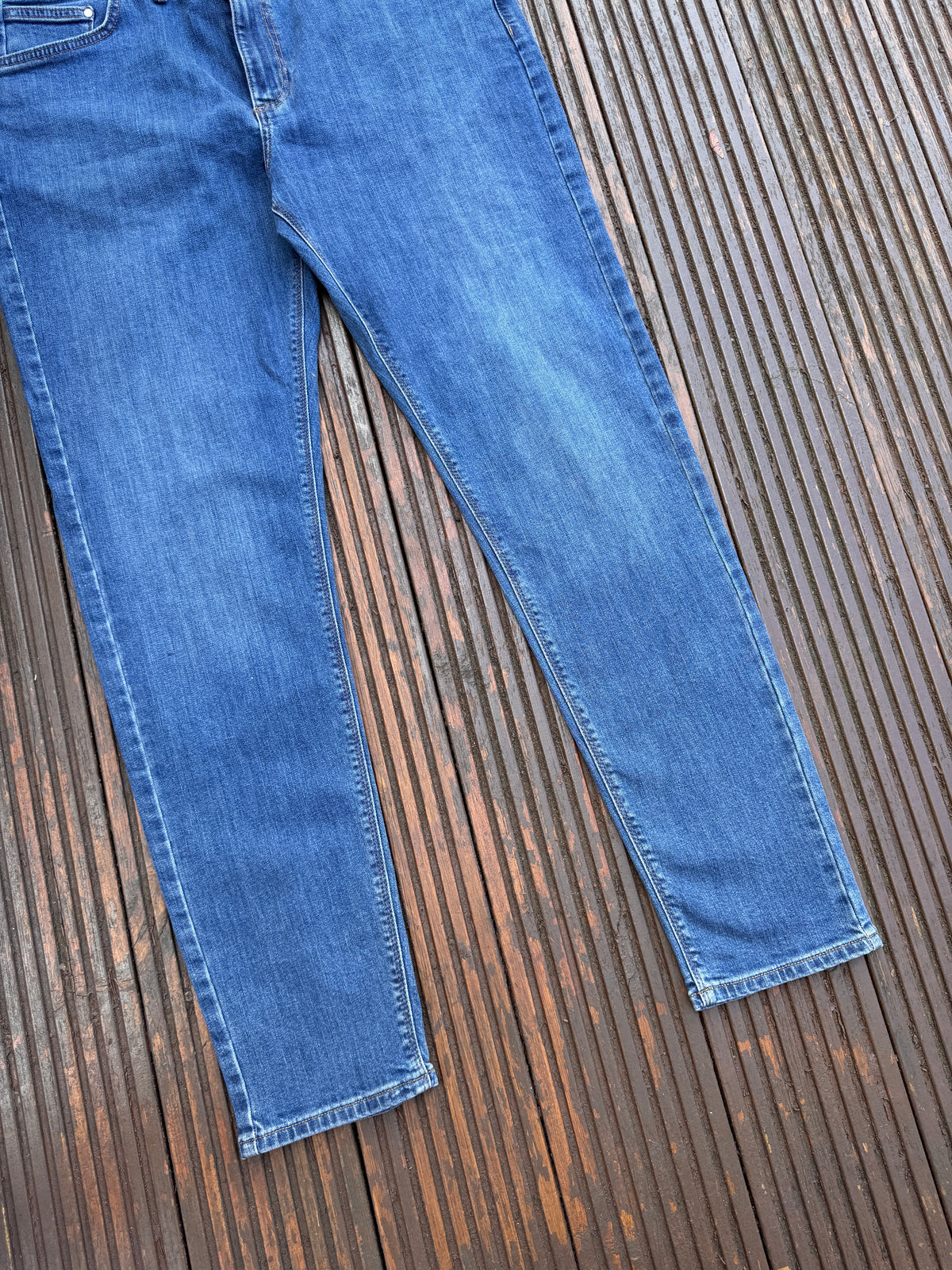 M&S Mens Skinny Fit Jeans W38 L33 Blue Denim Stretch