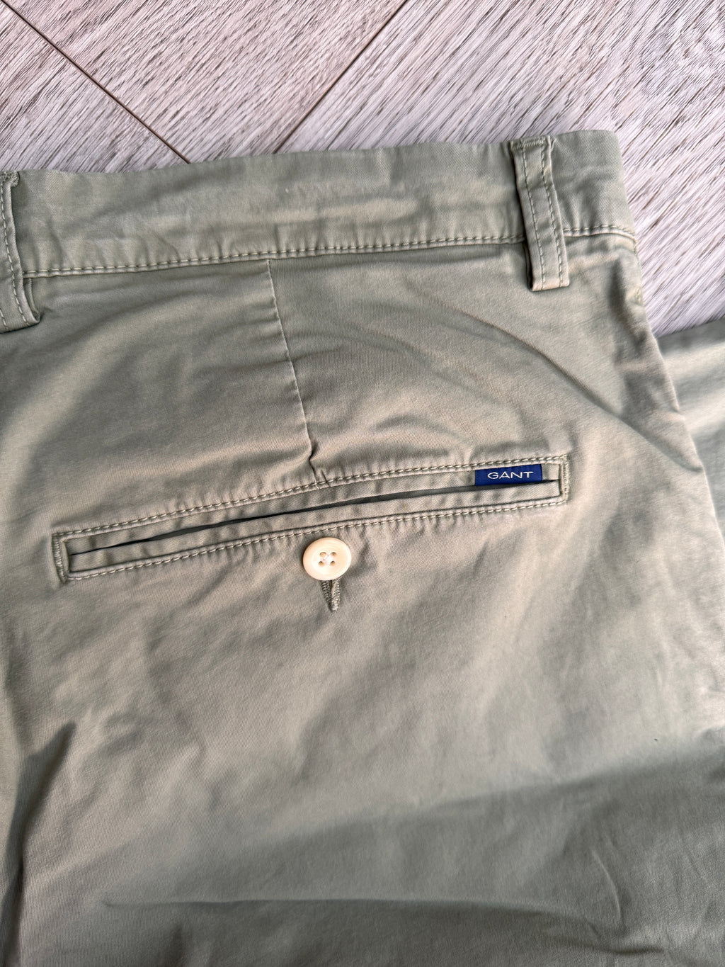 GANT Mens Chino Trousers W34 L32 Slim Fit Olive Green Khaki Cotton