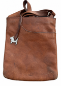Radley London Womens Brown Leather Crossbody Shoulder Bag Scottie Dog Charm