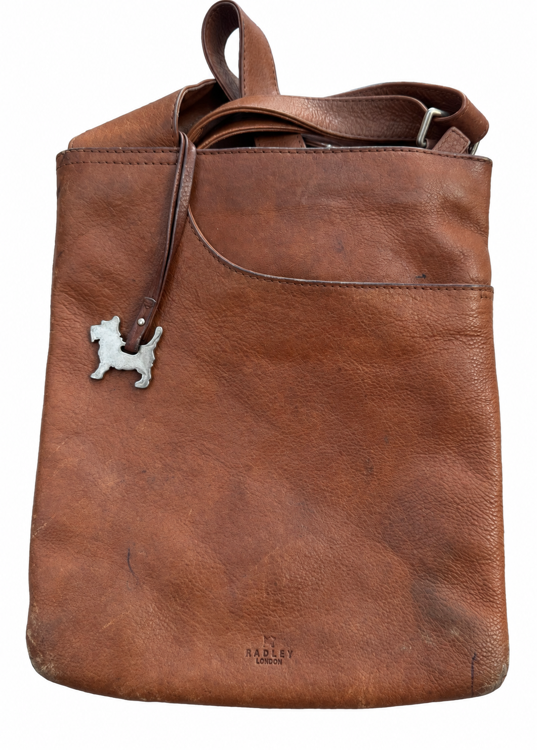 Radley London Womens Brown Leather Crossbody Shoulder Bag Scottie Dog Charm