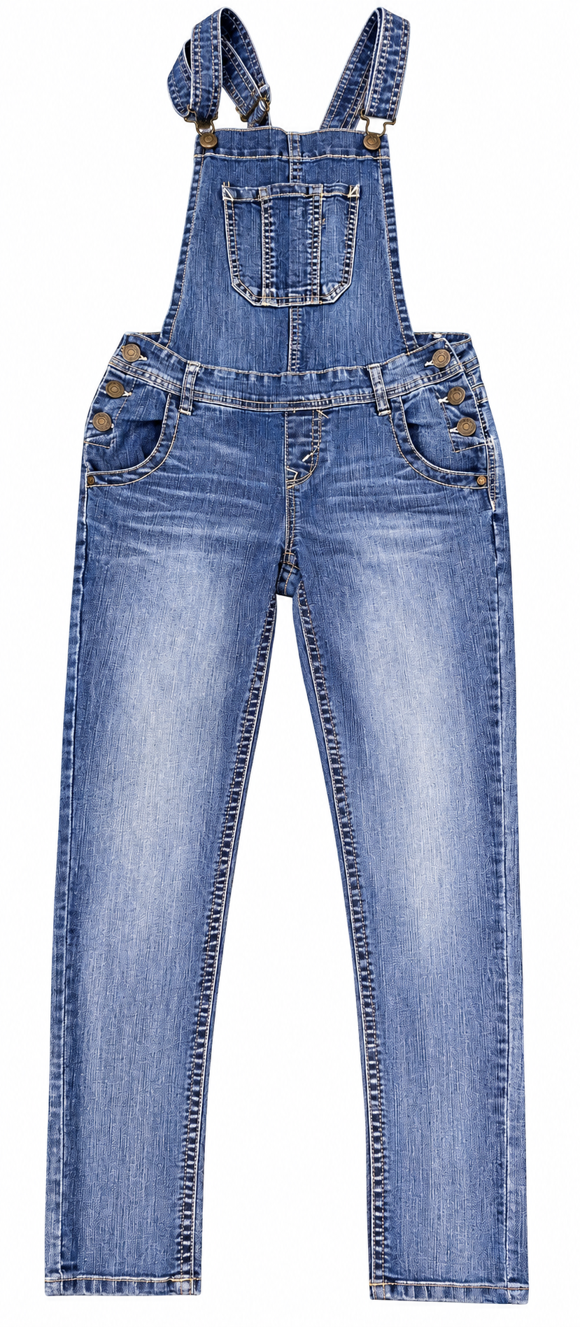 Wallflower Womens Small Denim Dungarees Blue Skinny Leg Jeans Overalls