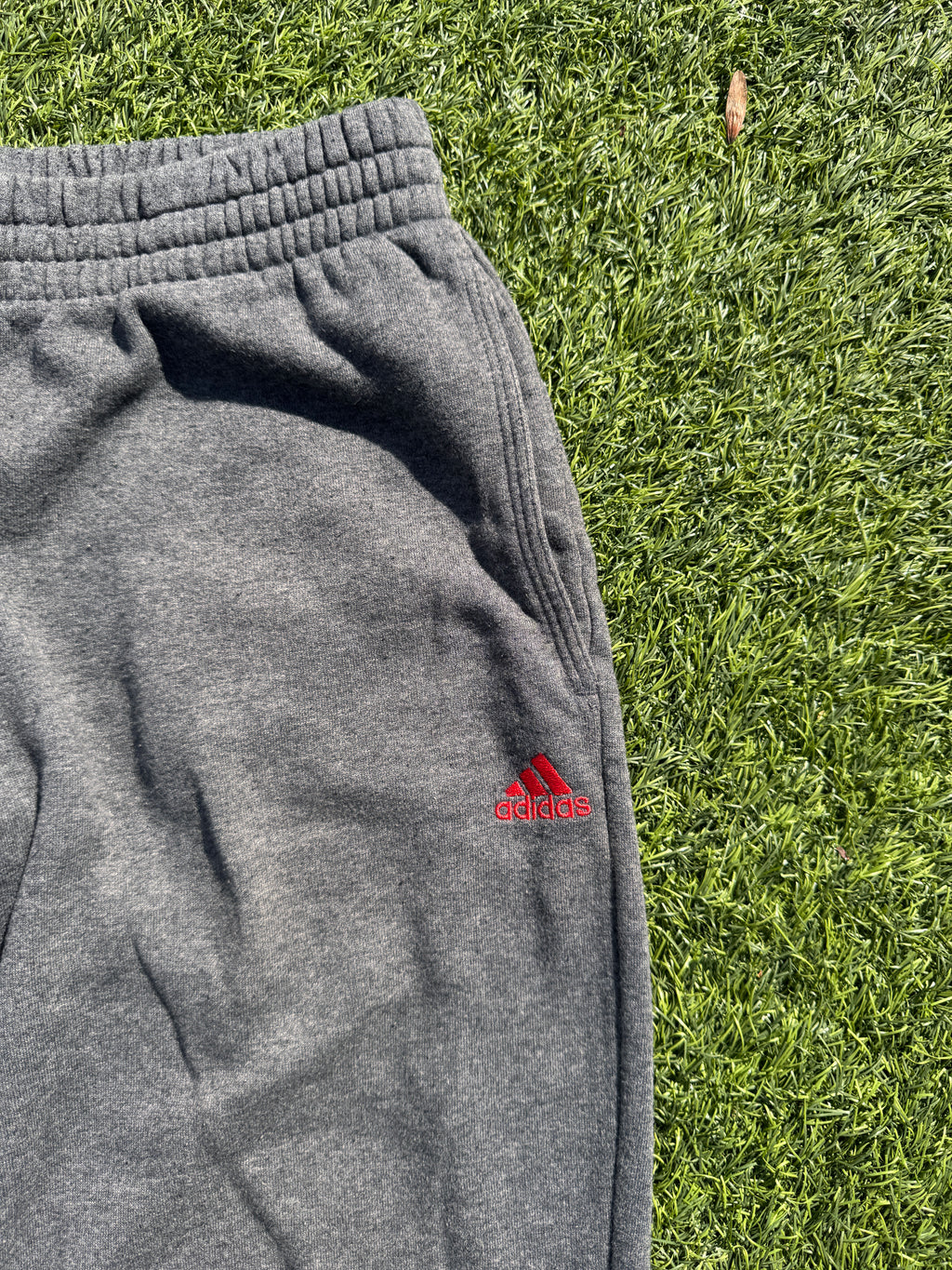 Adidas Performance Essentials Joggers Mens Small Grey Fleece