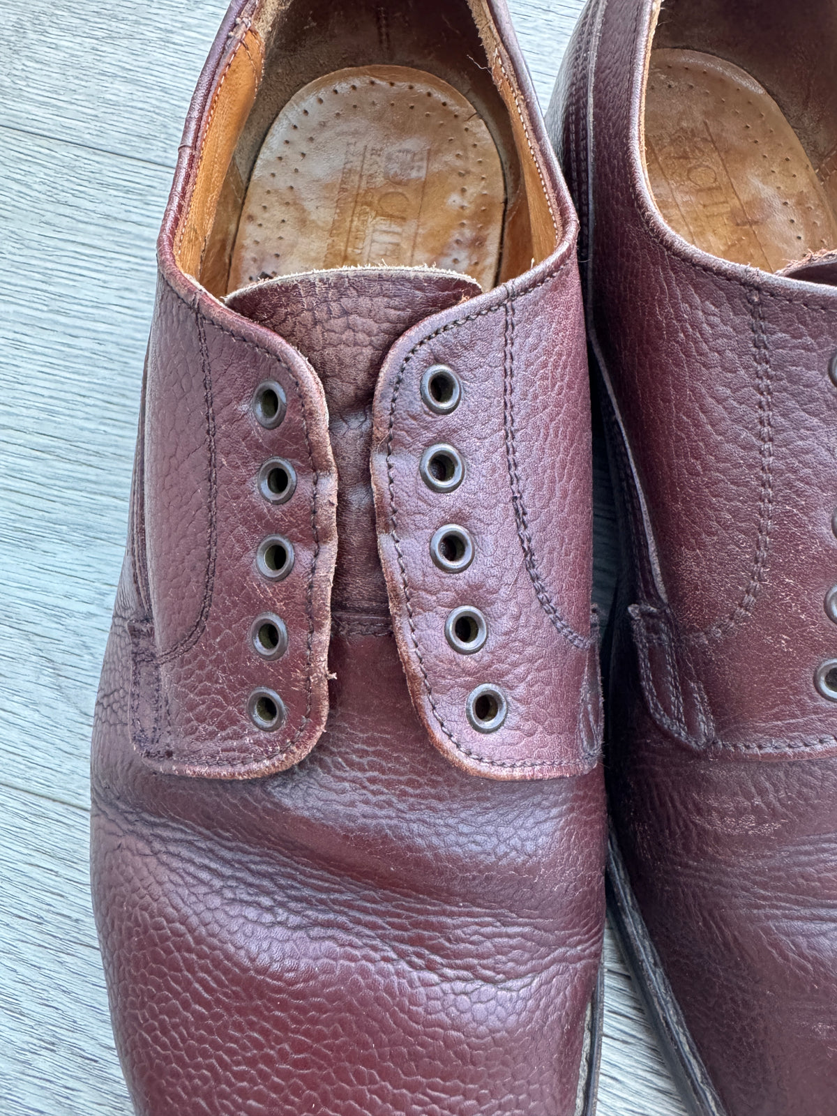 Vintage Joseph Cheaney Mens Brown Leather Derby Shoes UK 8 Made England