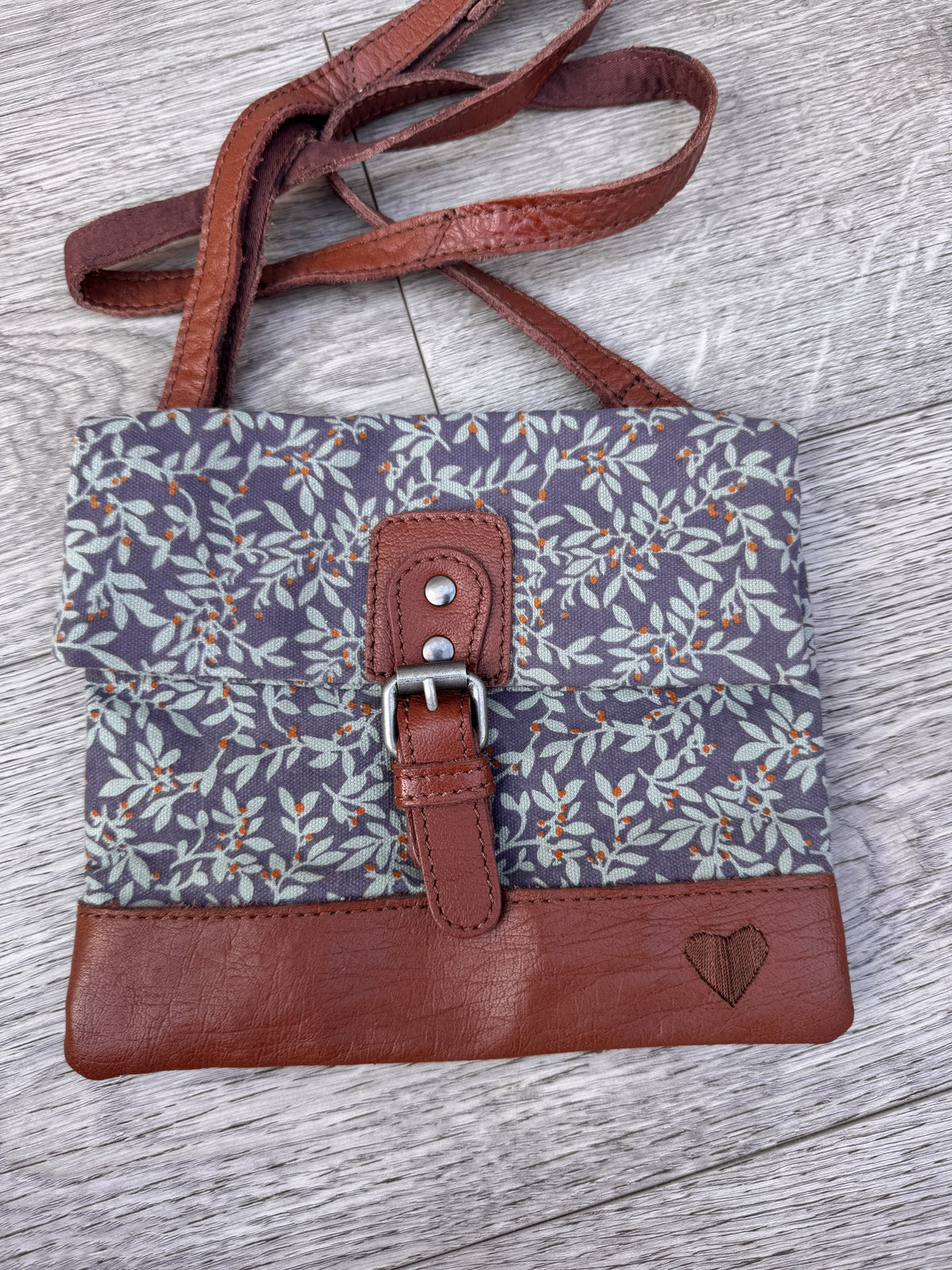 White Stuff Womens Floral Crossbody Bag Brown Shoulder Handbag Boho