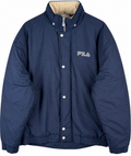 Vintage FILA Mens Padded Jacket Large Navy Blue 90s Retro Winter Coat