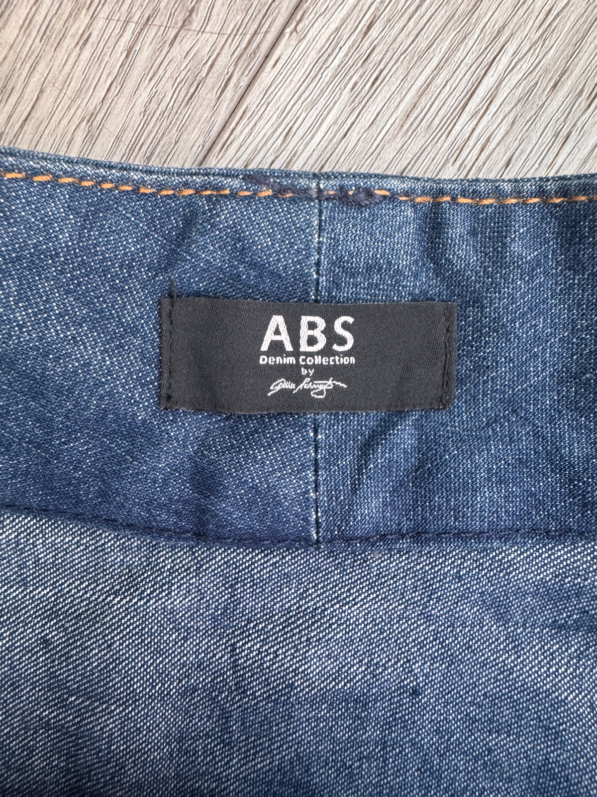 ABS Allen Schwartz Womens Y2K Blue Denim Midi Skirt Pleated Flared A Line W 30