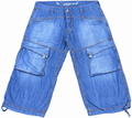 C Jeans Alliance Mens W36 Blue Denim Cargo Shorts Baggy Y2K