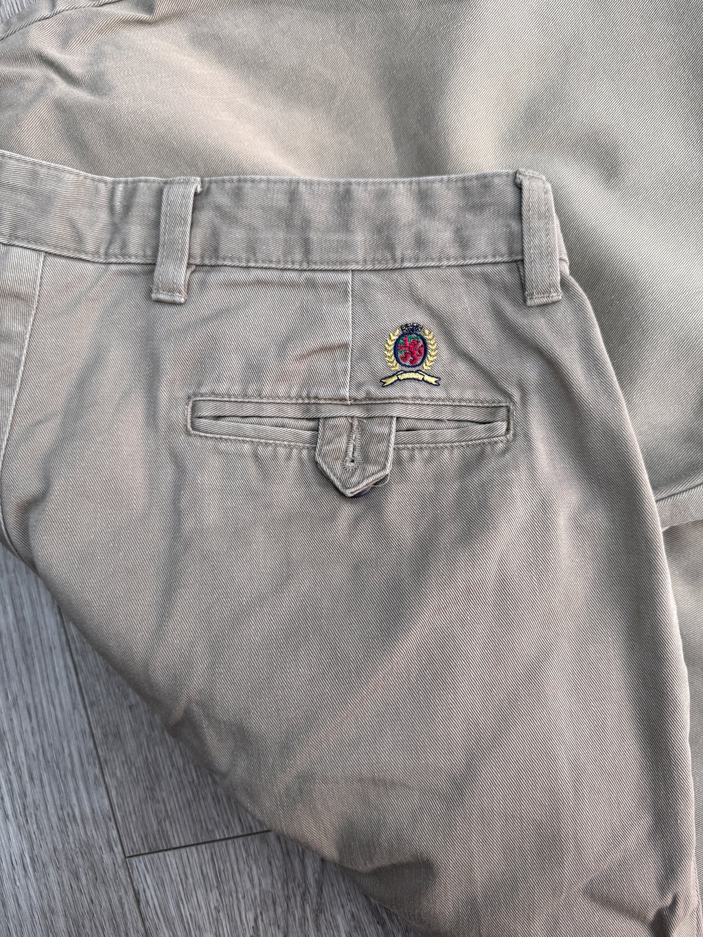 Tommy Hilfiger Mens Chino Trousers W34 L32 Beige Khaki Slim Fit Cotton 90s