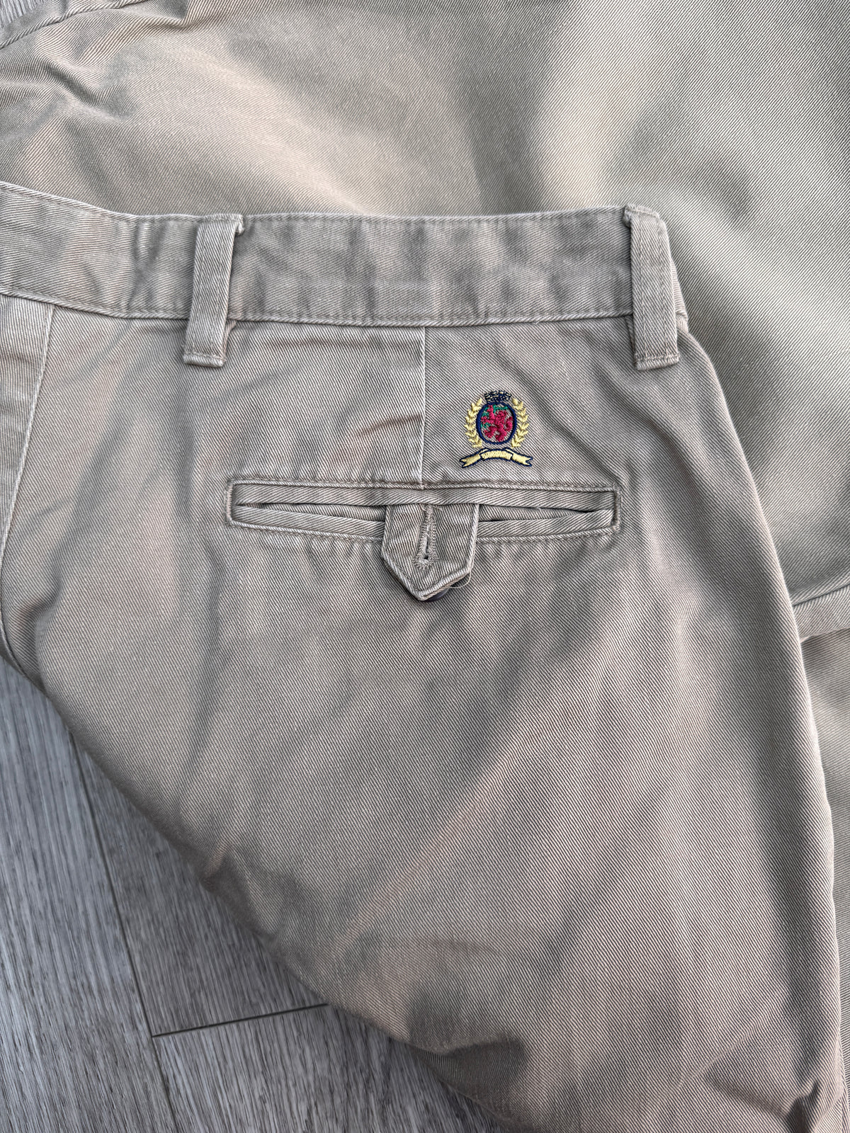 Tommy Hilfiger Mens Chino Trousers W34 L32 Beige Khaki Slim Fit Cotton 90s