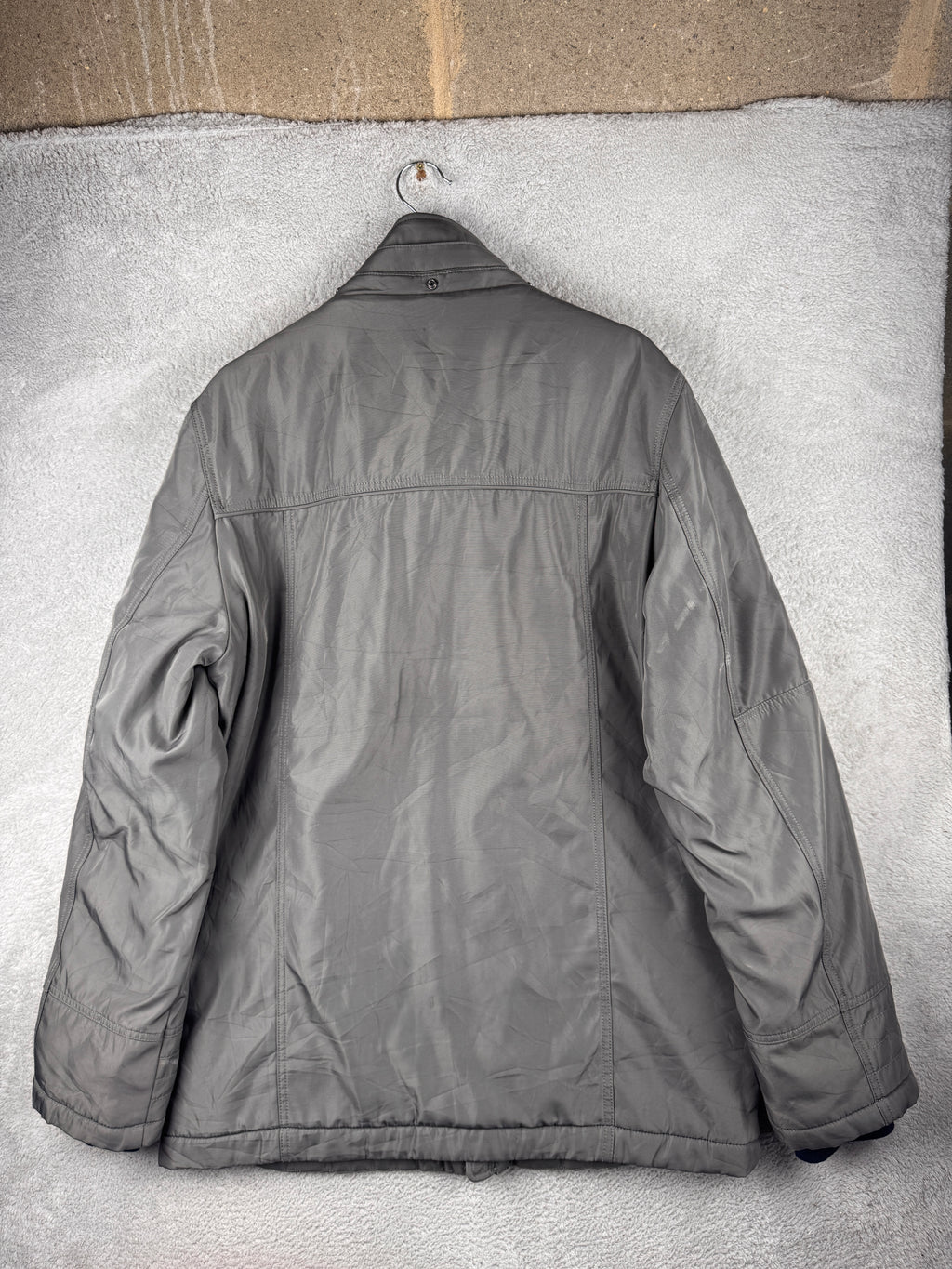 Tommy Hilfiger Denim Mens Large Grey Padded Jacket Winter Coat Flag Logo