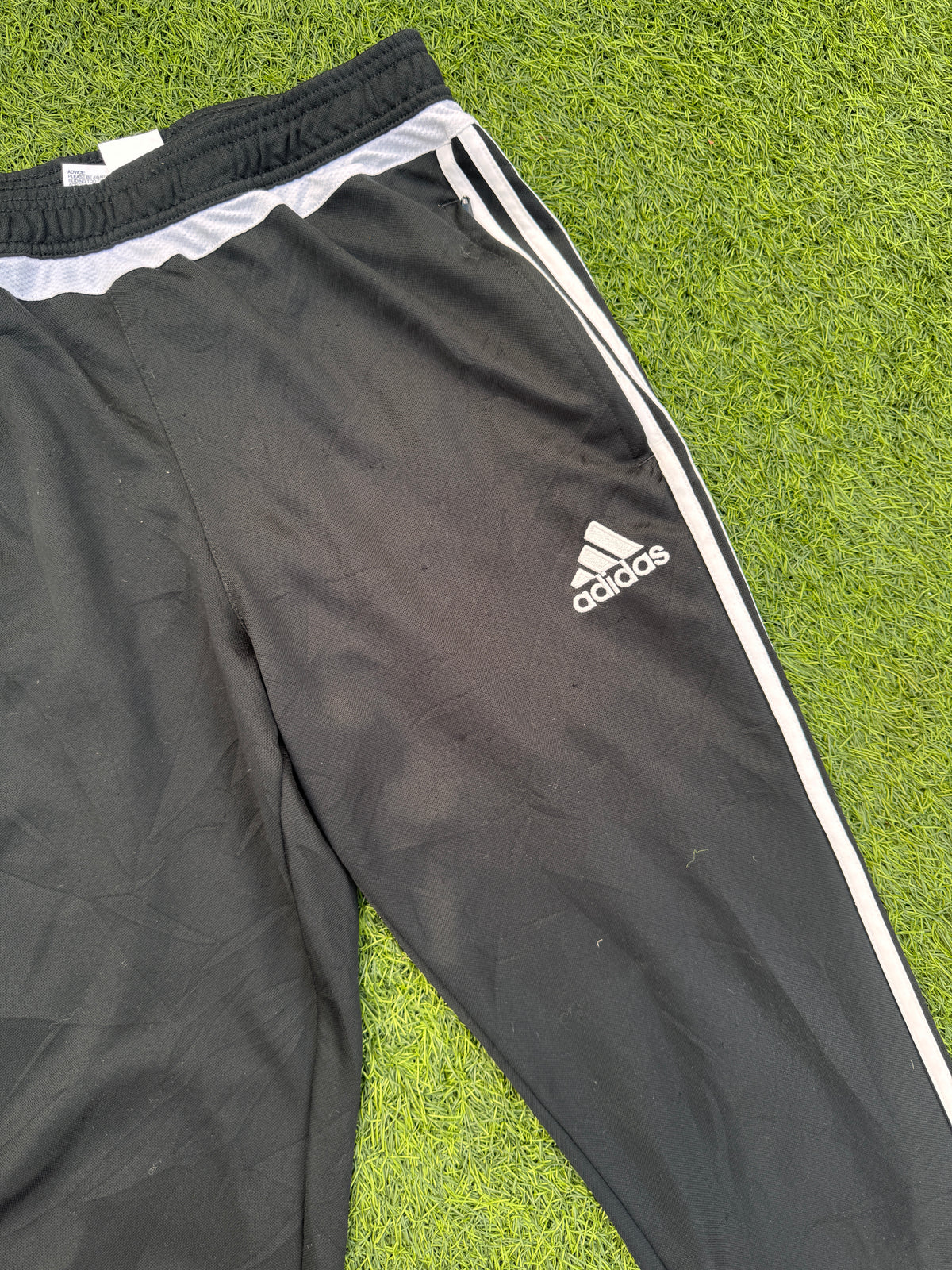 Adidas Clima Mens Track Pants Size Large Black White 3 Stripe Tracksuit Bottoms