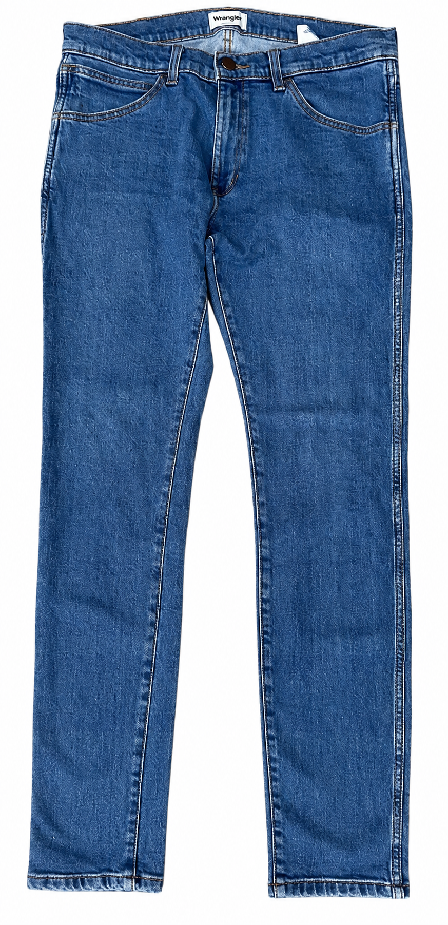 Wrangler Bryson Mens Jeans W33 L34 Blue Denim Skinny Fit Stretch