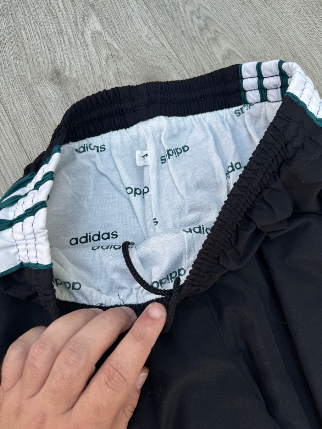 Vintage Adidas 80s 90s Track Pants Black Joggers Retro Spellout Size Medium