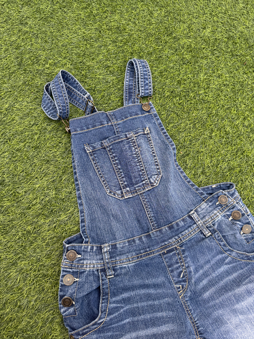 Wallflower Womens Small Denim Dungarees Blue Skinny Leg Jeans Overalls