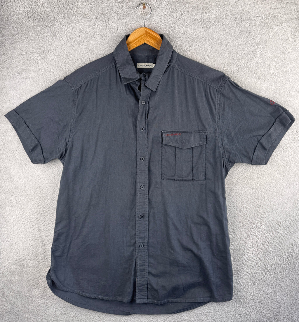 Craghoppers Mens Short Sleeve Shirt Size Medium Navy SolarDry Outdoor Hiking