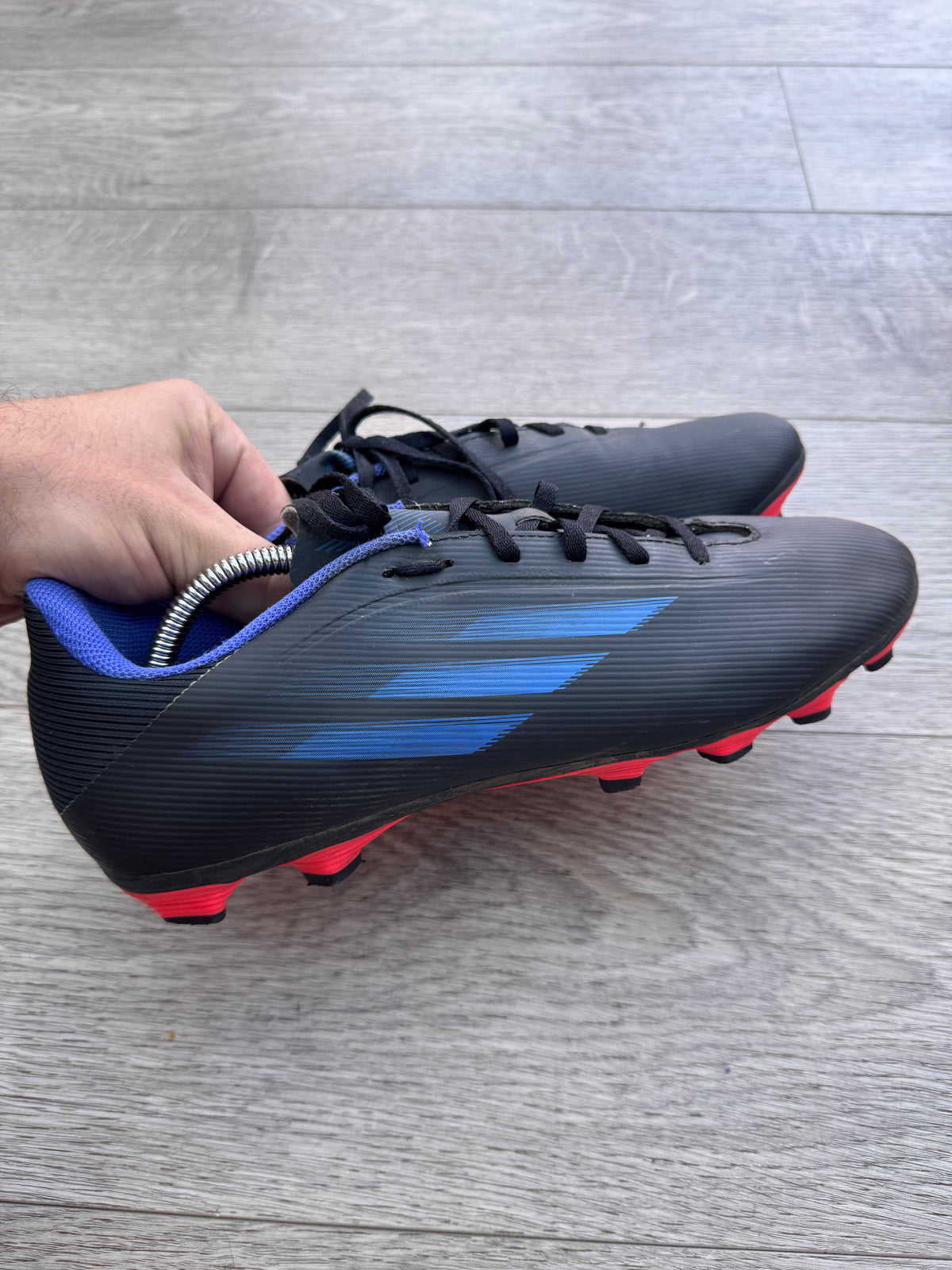 Adidas X Speedflow.4 FXG Football Boots Mens UK 10.5 Black Blue