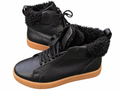 Dune London Enyas Black Leather Fur Lined High Top Trainers Shoes UK 8