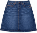 Cato Womens Y2K Blue Denim Skirt Size 6 A Line Western McBling Embellished