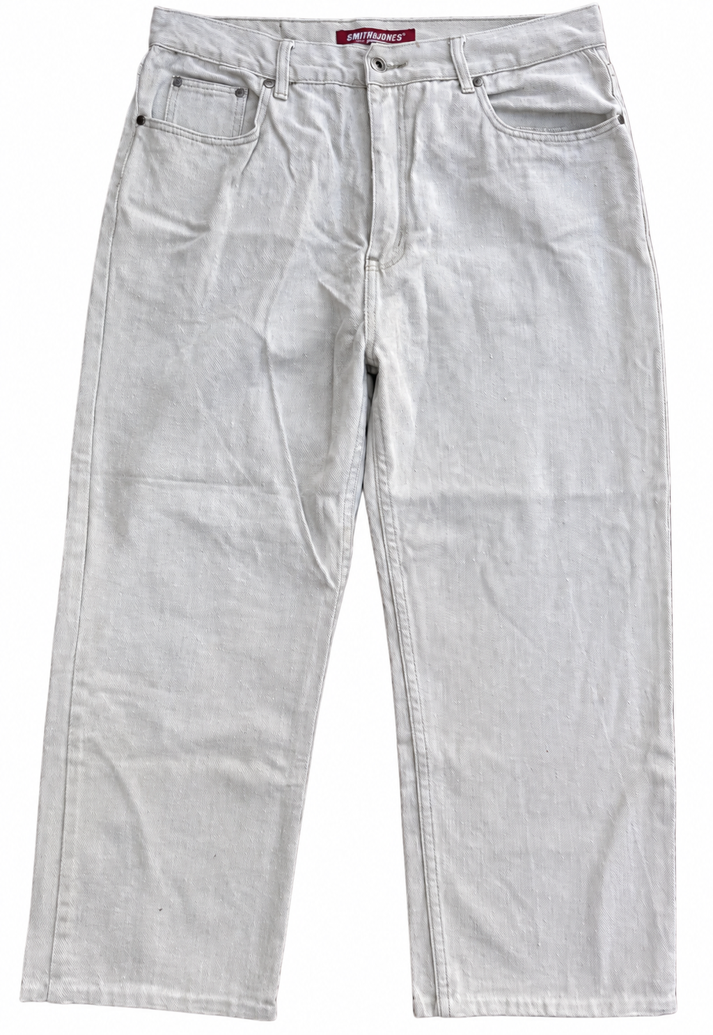 Smith & Jones Mens Jeans Light Grey Denim Straight Leg W 36 L 30