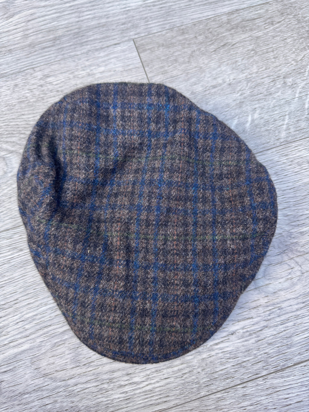Vintage National Trust Wool Tweed Flat Cap 59cm 7 1/4 British Made Check Mens