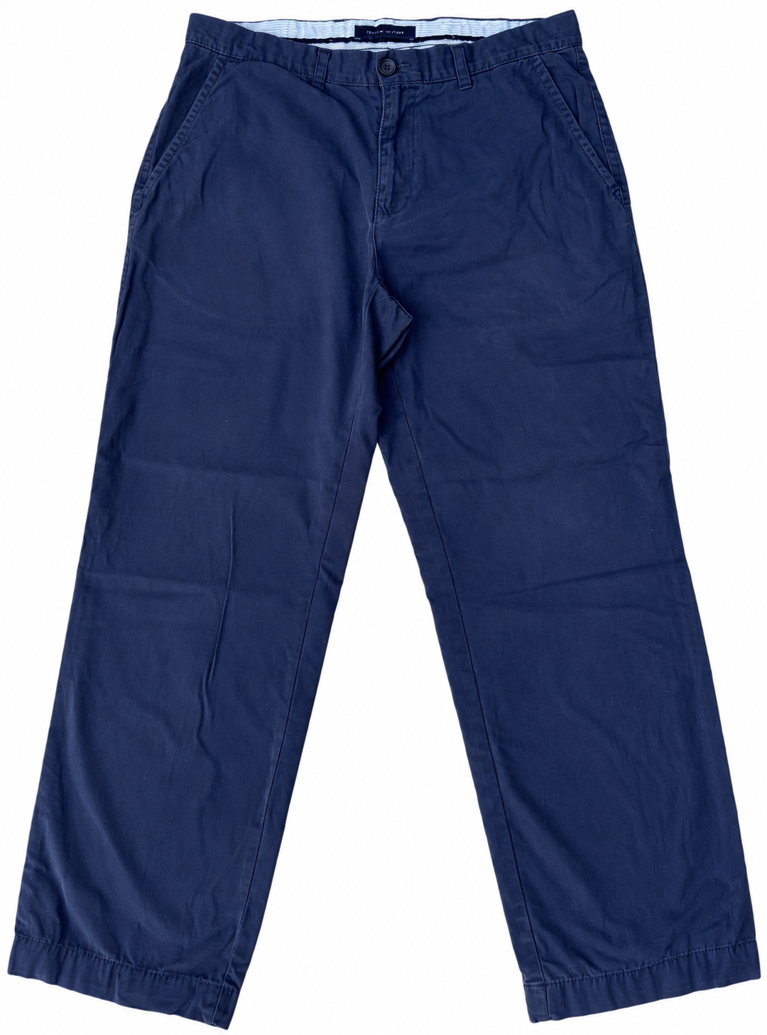 Tommy Hilfiger Mens Chinos W32 L30 Navy Blue Straight Leg Trousers