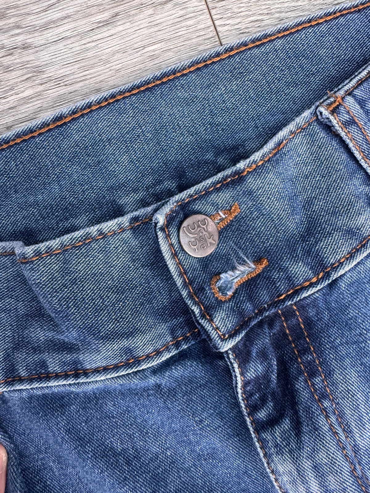 Lucy & Yak Womens Jeans W36R L30 Blue Denim Wide Leg Baggy Relaxed Fit