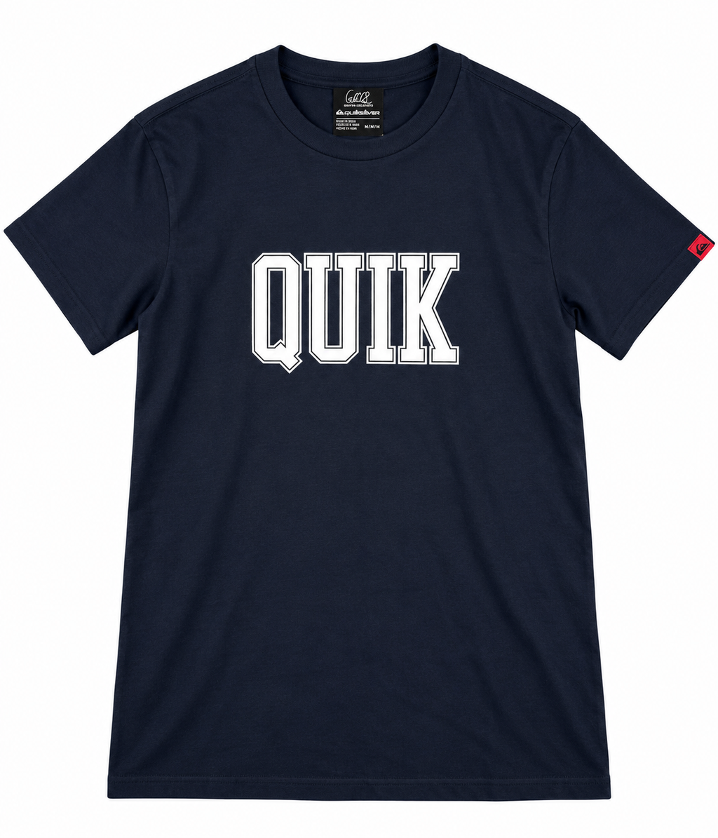 Quiksilver x Griffin Colapinto QUIK Mens T Shirt Medium Navy Surf Graphic