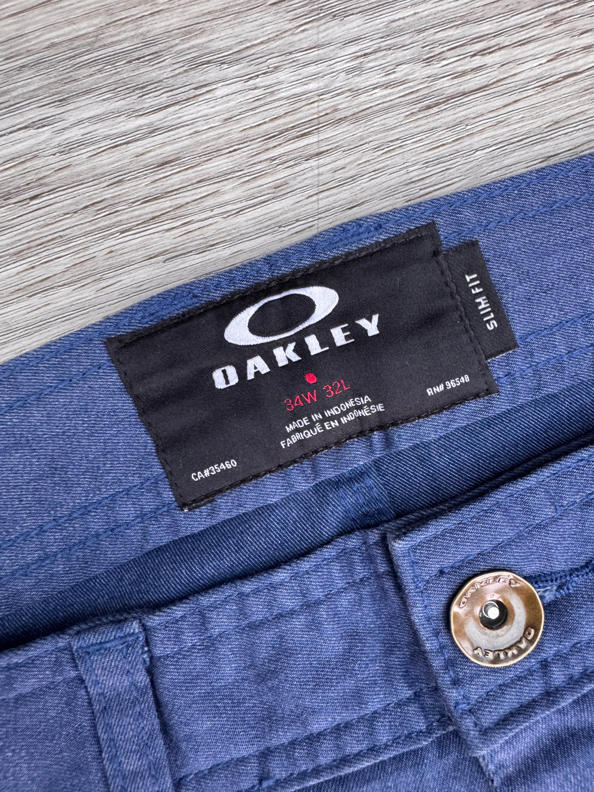 Oakley Mens Trousers Jeans W34 L32 Blue Slim Fit Straight Casual Chino