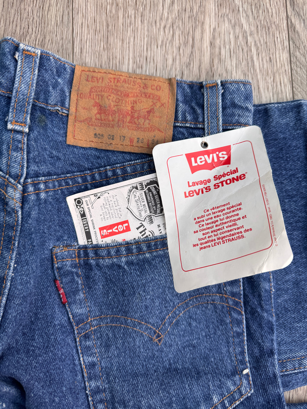 Vintage Levi’s 502-03 Jeans W28 L34 Made France Deadstock NOS Tags 80s