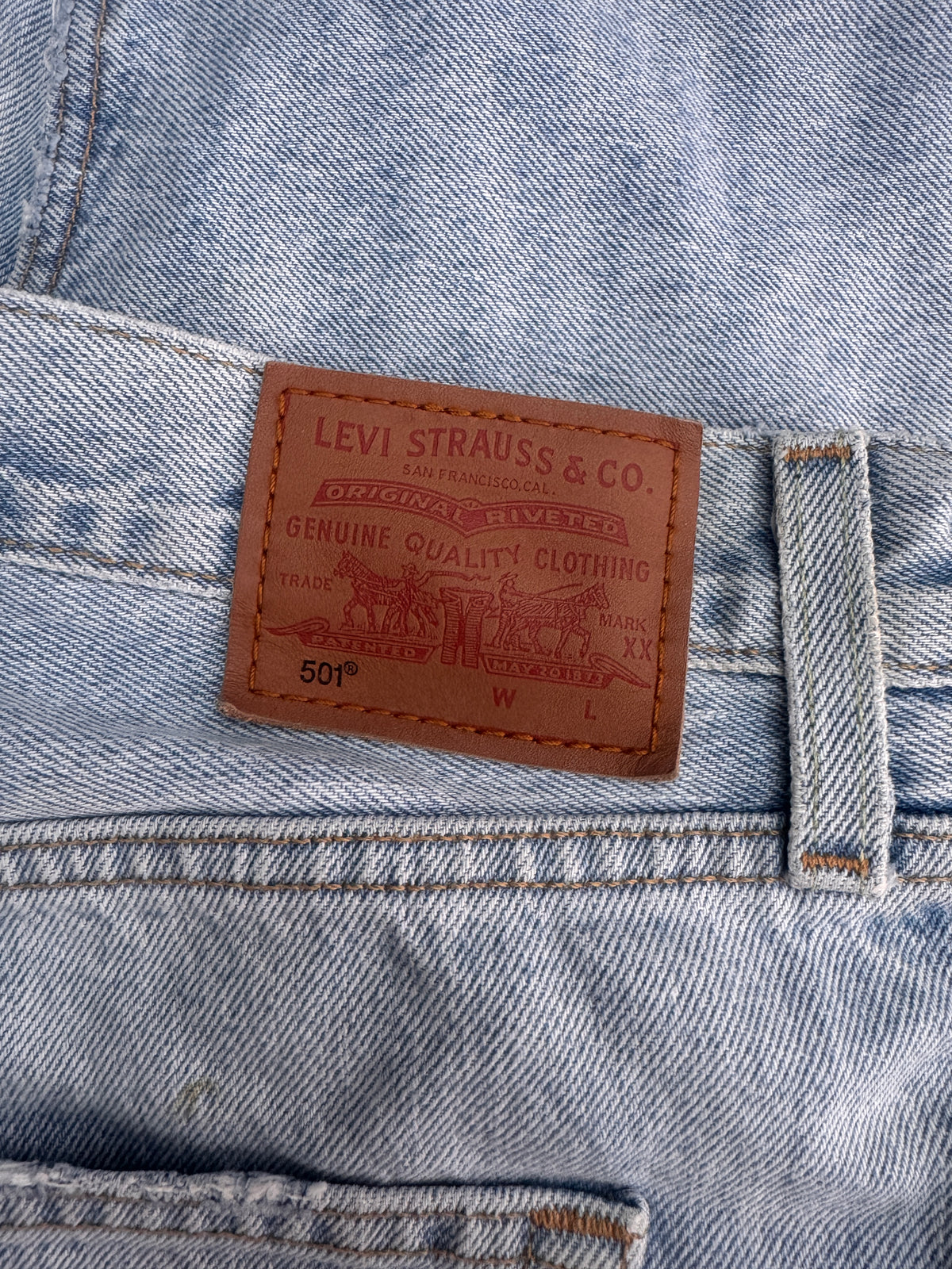 Levi’s Premium 501 Jeans Mens W31 L32 Light Blue Wash Straight Leg
