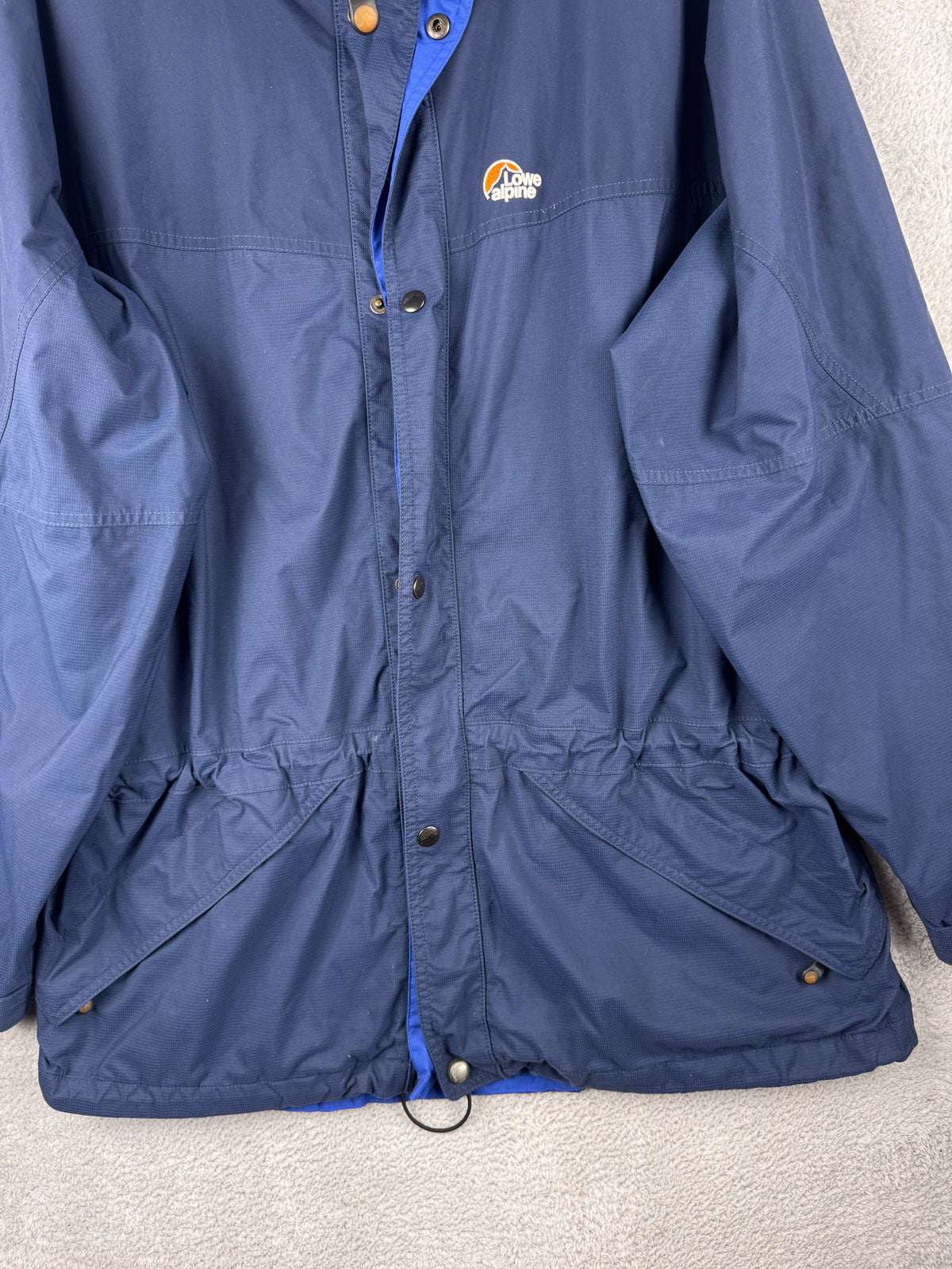 Vintage Lowe Alpine Grand Womens Large Navy Waterproof Hiking Outdoor Jacket