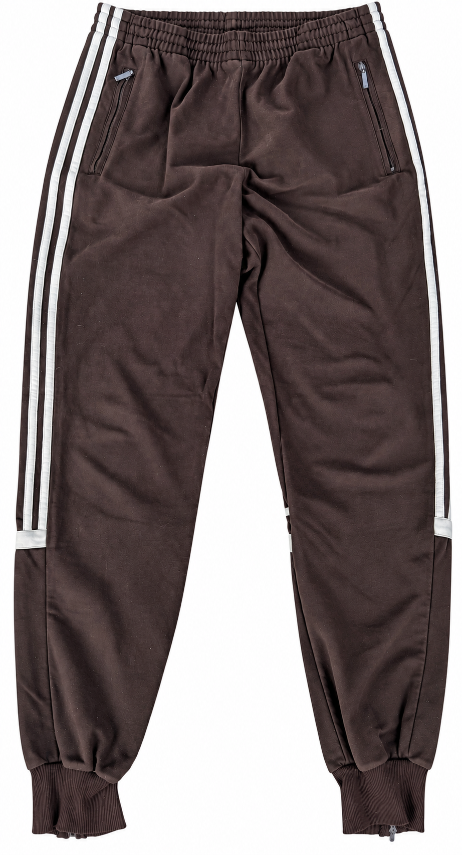 Vintage Adidas Track Pants Brown 3 Stripe Joggers Y2K 00s Zip Cuff Mens W30 L 30