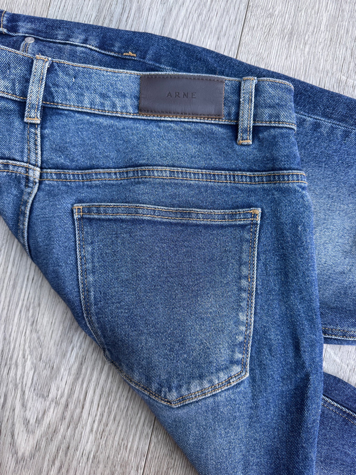 ARNE Mens Jeans W32 L30 Blue Denim Slim Fit Tapered Leg