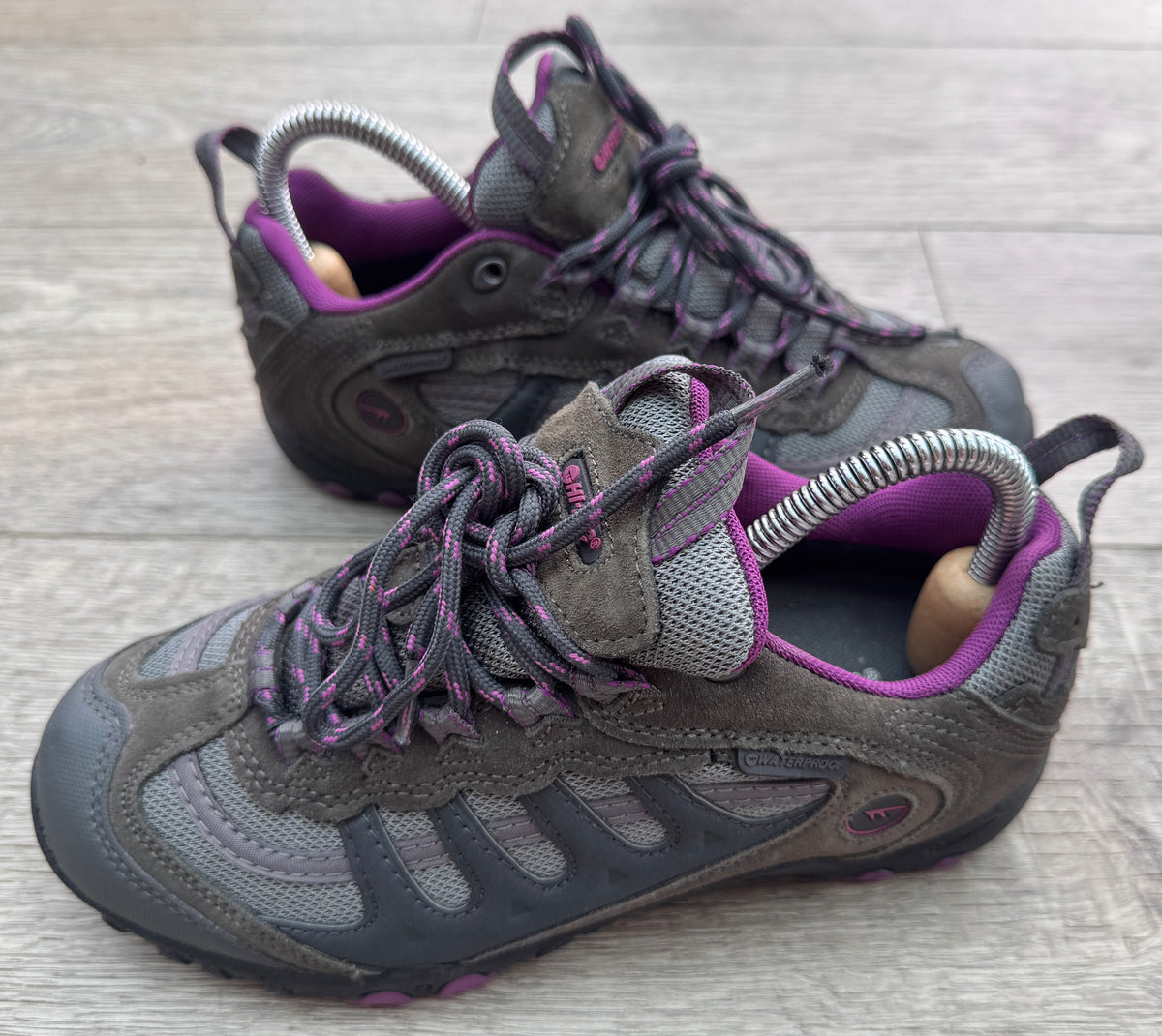 Hi-Tec Penrith Low WP Womens Walking Shoes UK 4 Waterproof Hiking Trail Grey