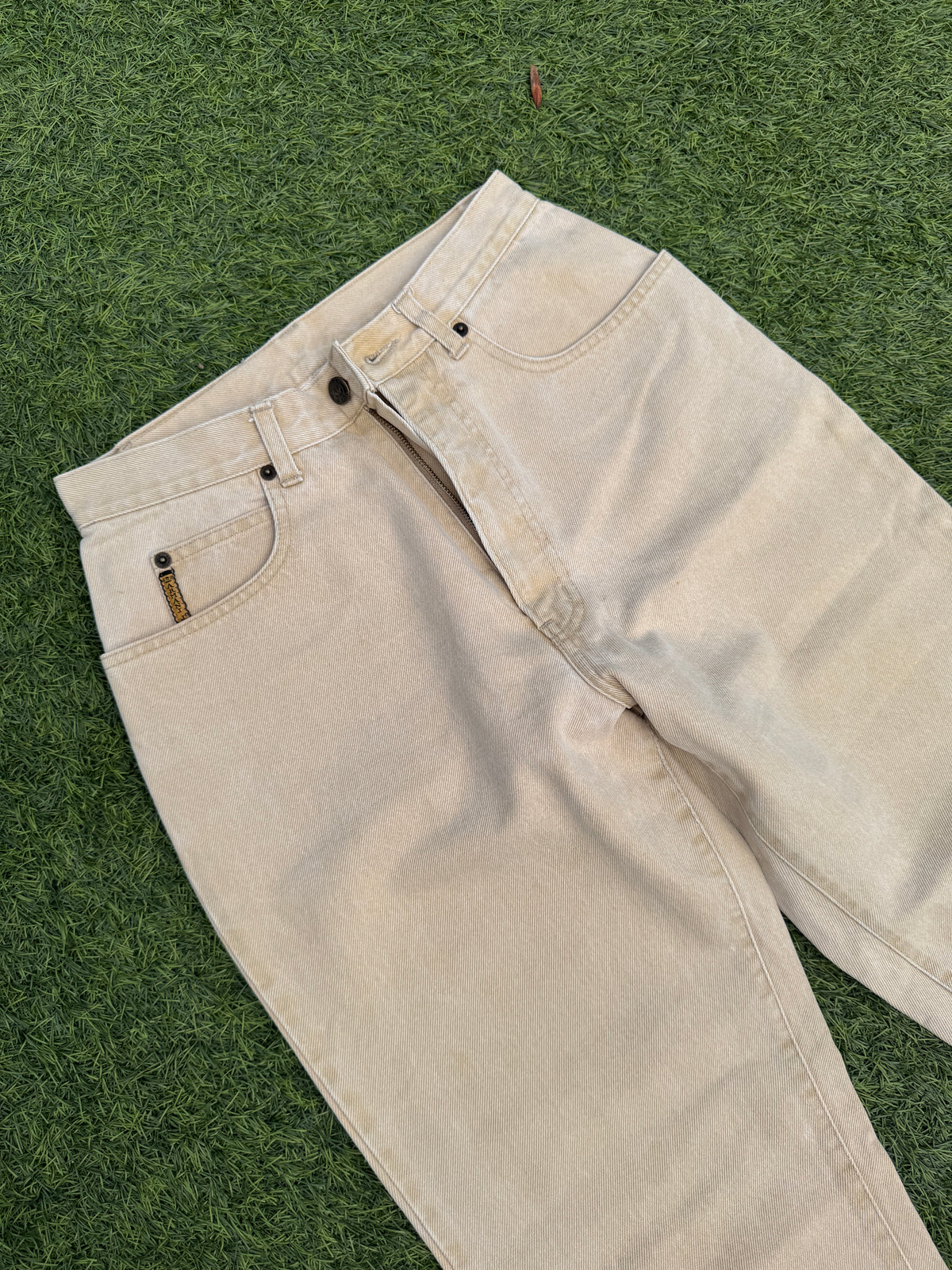 Armani Jeans Mens Beige Cream Denim Jeans Straight Leg W28 L28