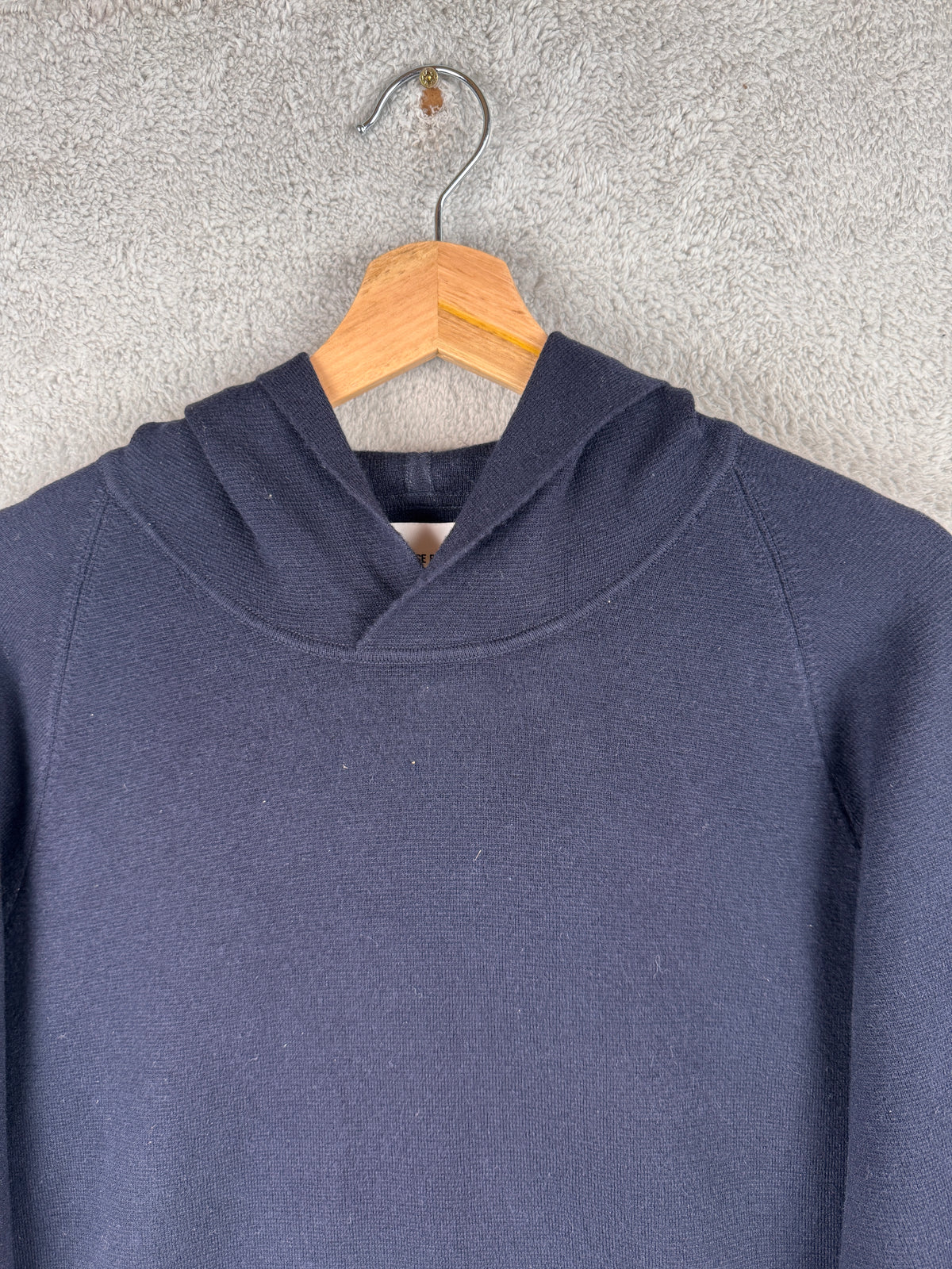 Norse Projects Axel Merino Wool Cotton Milano Hoodie Mens XL Navy Blue Knit