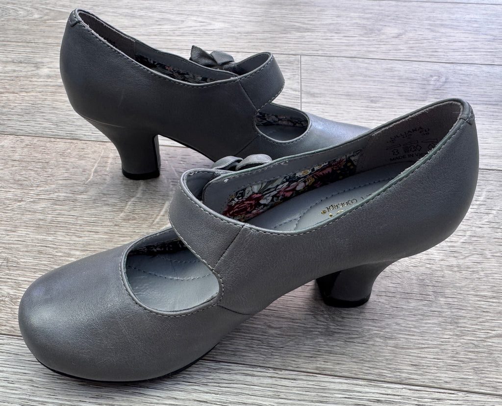Hotter Comfort Concept Womens Grey Mary Jane Court Shoes UK 3